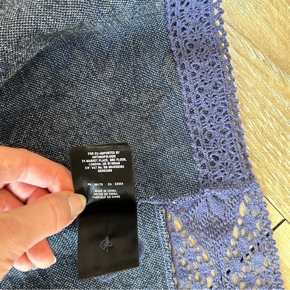 Anthropologie Knitted & Knotted Jacquard Open Front Blazer Jacket Floral M - Picture 8 of 11